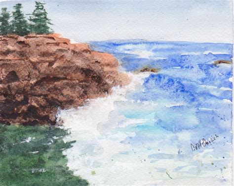 Maine Coast Surf By Cynthiaartgallery On Etsy Original Watercolor