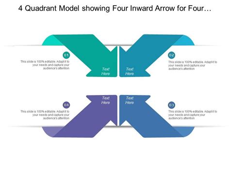 4 Quadrant Model Showing Four Inward Arrow For Four Different Category Powerpoint Slide Images