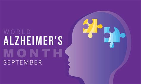 World Alzheimers Month Background Banner Card Poster Template