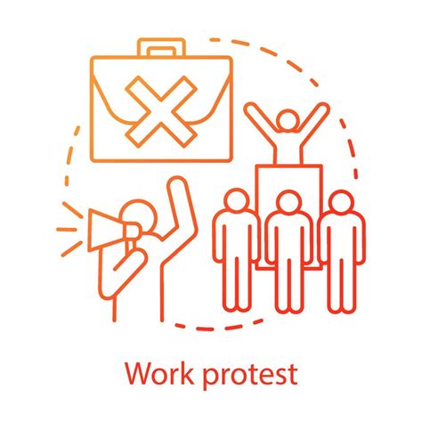 Work protest concept icon. Social demonstration, labor union strike ...