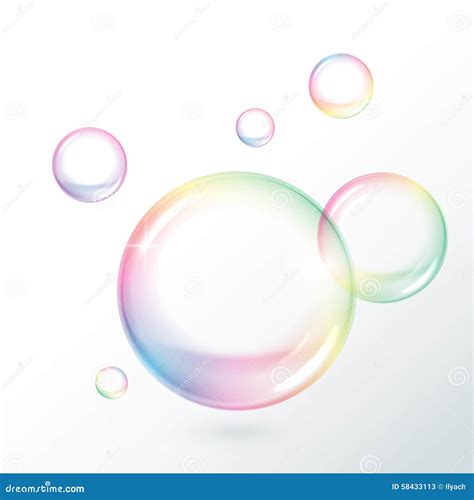 Rainbow Transparent Vector Soap Bubbles Stock Vector Illustration Of