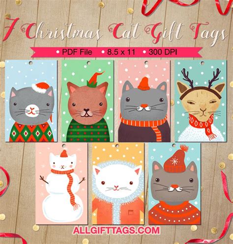 Printable Christmas Cat Gift Tags Get Them In Pdf Format At