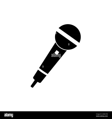 Microphone Icon On White Background Mic Silhouette Music Voice