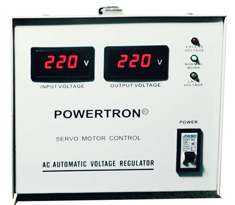 Regulador De Voltaje Kva Volts Marca Powertron Blanco En