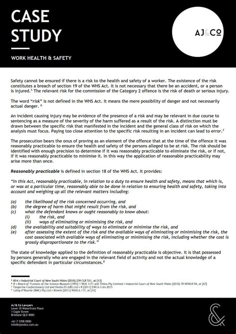 Litigation Dispute Resolution Case Study Work Health Safety AJ