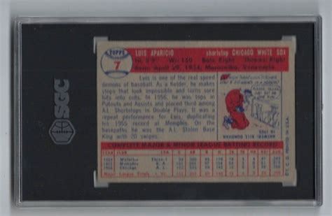 Topps Baseball Card Luis Aparicio Chicago White Sox Graded Sgc