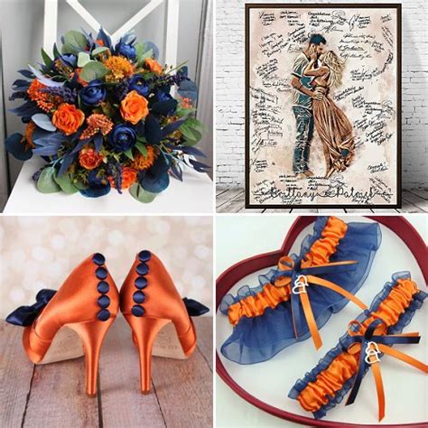 Burnt Orange Navy Blue Wedding Details Elegant Wedding Ideas