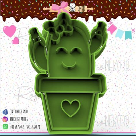 Stl File Happy Cactus Cookie Cutter Happy Cactus Cookie Cutter 🌵