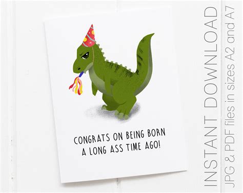 Dinosaur Birthday Card Printable Cards