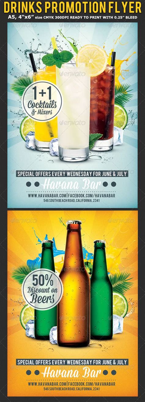 Drinks Promotion Advertising Flyer Template | Flyer template, Drinks ...