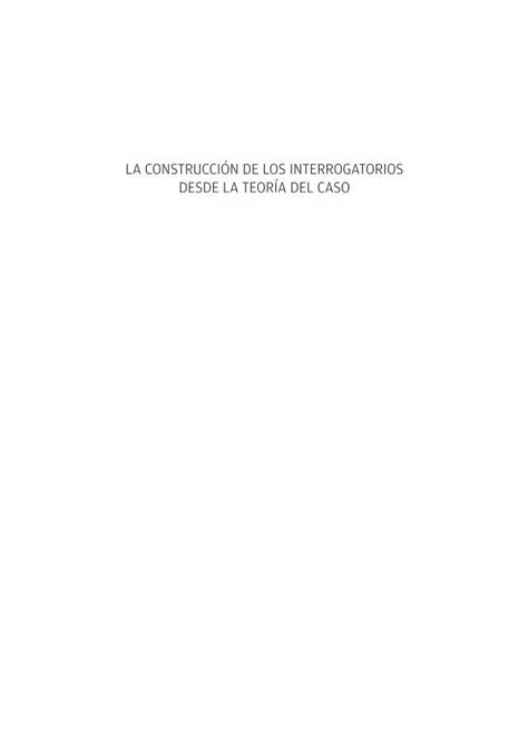 Pdf La Construcci N De Los Interrogatorios Desde La Dokumen Tips