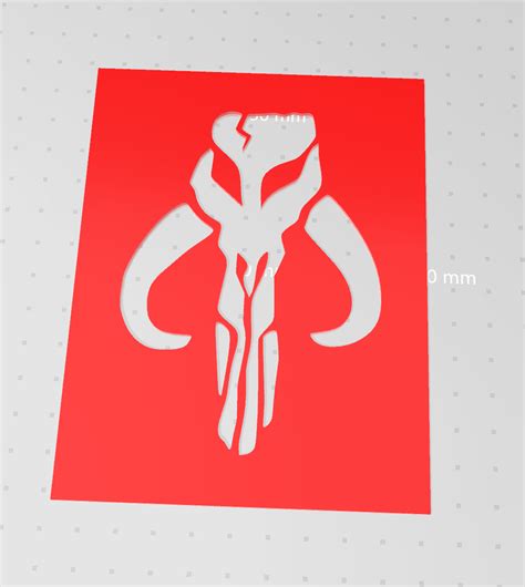 Free Stl File Mandalorian Mythosaur Symbol Stencil ⭐・3d Printable