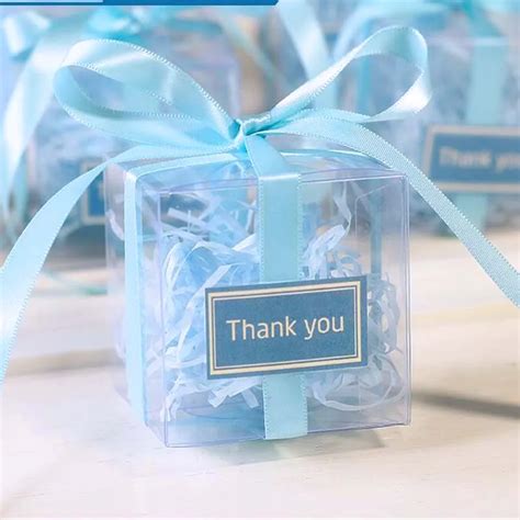 50 Pieceslot Clear Pvc Square T Boxes Favor Candy Packing Souvenir