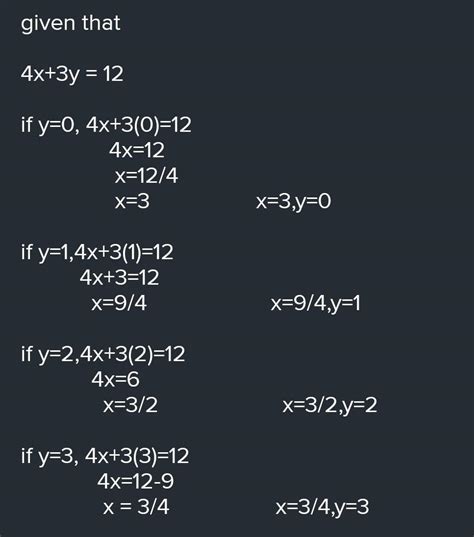 2 Find Four Solutions For Each Of The Following Equations A 4x 3y