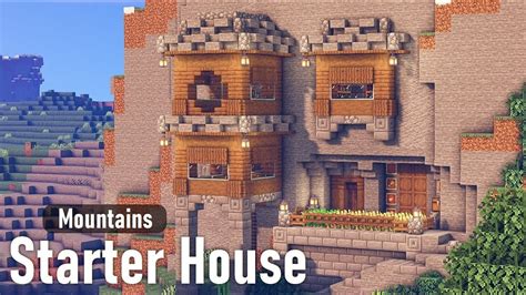 Minecraft How To Build A Mountain Starter House Youtube