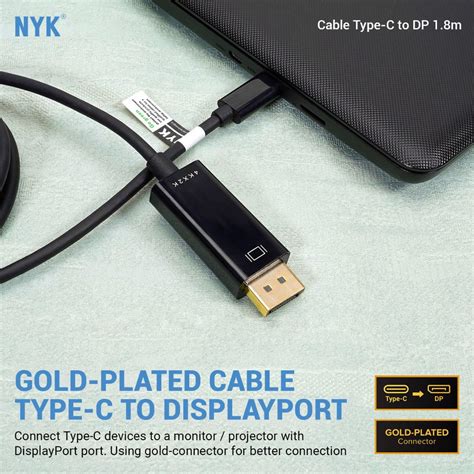 Jual Nyk Kabel Type C To Display Port M Gold Plate K Shopee