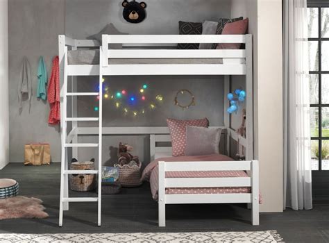 Vipack Lit Mezzanine X Cm Et Lit Simple X Cm Pin Massif