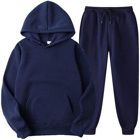 Mens Womens 2 Pieces Sweatsuits Fall Winter Hoodie Sweatpants