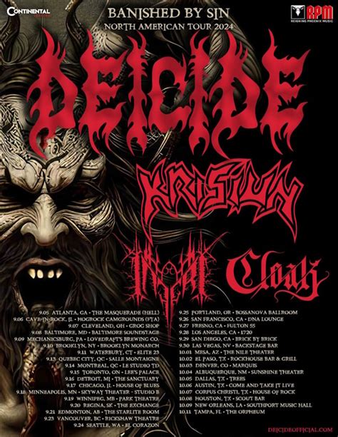 Deicide Announces Summer Fall North American Tour Cirrkus News