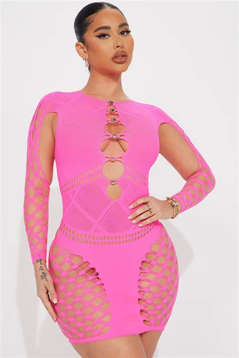 Flirty Feeling Seamless Mini Dress Neon Pink Fashion Nova Dresses