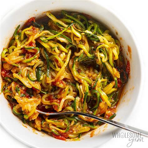 Zucchini Spaghetti With Meatballs Wholesome Yum