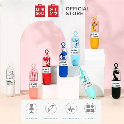 Jual Cod Bali Denpasar Headphone Miniso Colorful Music Earphones Miniso