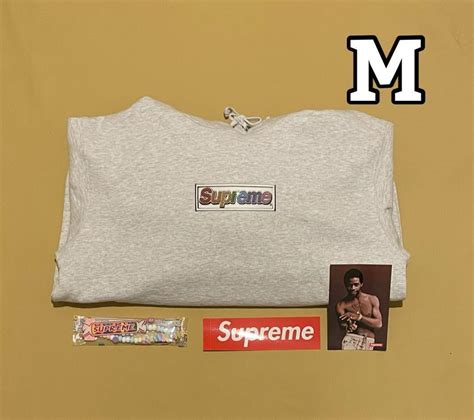 Mサイズ 22ss Supreme Bling Box Logo Hooded Sweatshirt Ash Grey ノベルティ