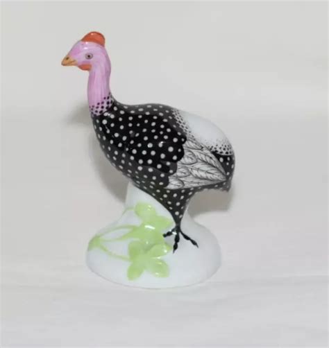 Vtg Herend Hungary Hand Painted Miniatures Porcelain Guinea Hen