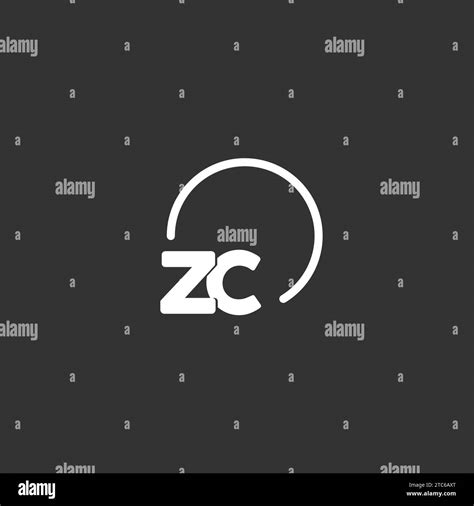 Zc Initial Logo With Rounded Circle Vector Graphic Stock Vector Image