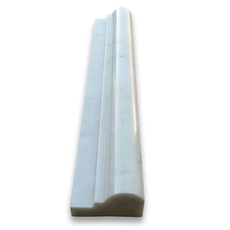 Stone Center Online Carrara White Marble X Chair Rail Bullnose Trim