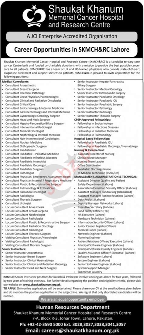 Shaukat Khanum Hospital Jobs Job Apply Now Jobhubb Pk