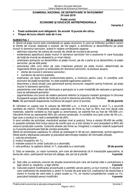 Def 026 Economie ed antrep P 2019 var 03 LRO Ministerul Educaţiei