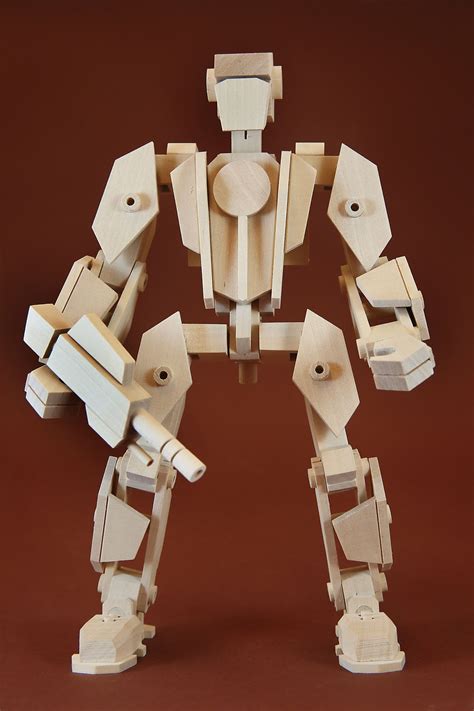 Wooden Robot Level 5 Handcrafted Etsy Israel