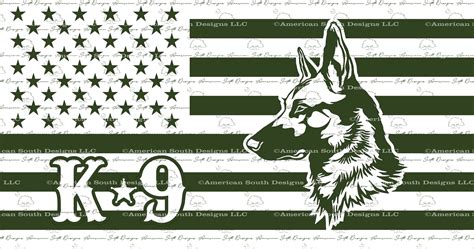 American Flag With K9 Svg Digital Files Svg Ai Png Etsy