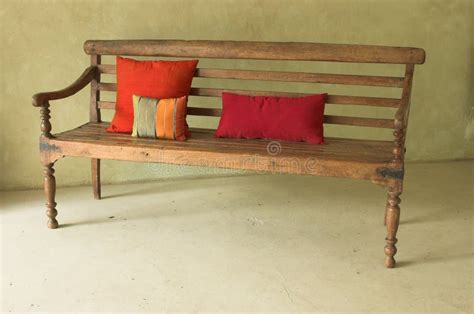 Single Bench With Cushions Stock Photo Image Of Lifestyle 1888456