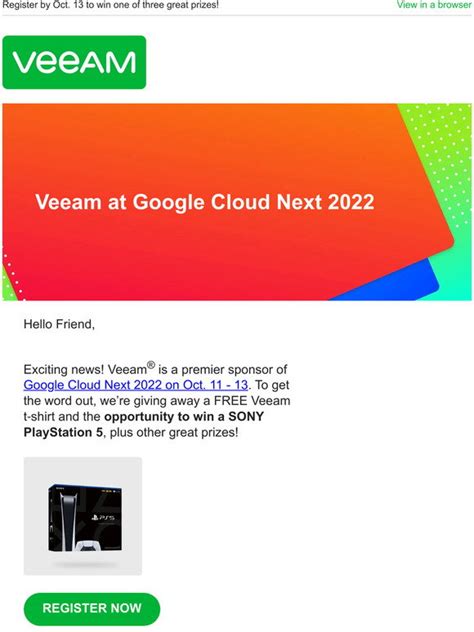 Veeam Performance Marketing Program Your FREE Veeam T Shirt At Google