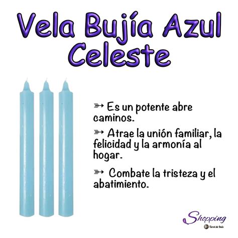 VELA BUJIA AZUL CELESTE 3 UNIDADES Tarot de Inés Shopping