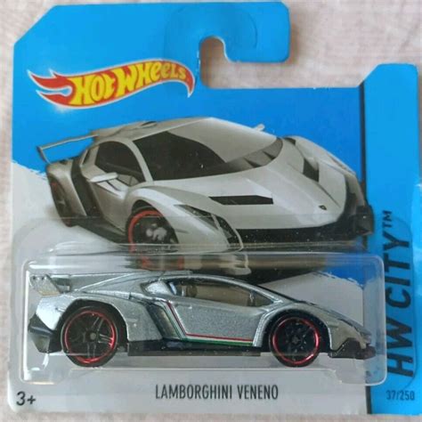 Hot Wheels Lamborghini Veneno Silver 37 250 HW City 2014 Short Card EBay