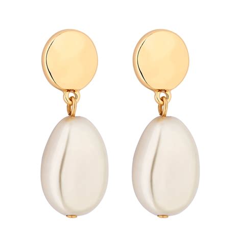 Mood By Jon Richard Gold Plated Baroque Pearl Drop Earring Jewellery From Jon Richard Uk