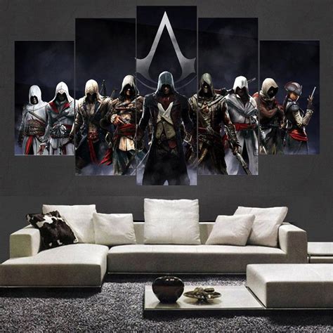 Movie Assassins Creed Movie 5 Panel Canvas Art Wall Decor Canvas Storm