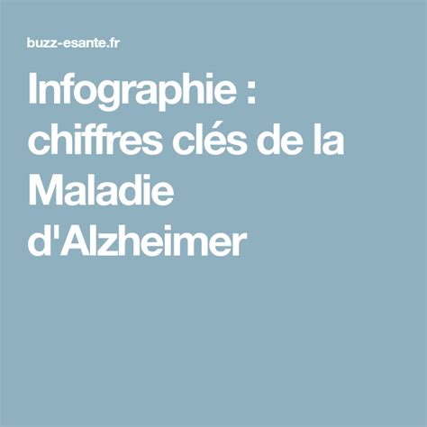 Infographie chiffres clés de la Maladie d Alzheimer Maladie