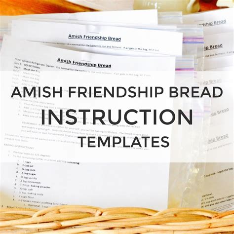 Printable 10 Day Amish Recipe Amish Friendship Bread Instructions