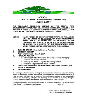 Fillable Online DESOTO PARK DEVELOPMENT CORPORATION Fax Email Print