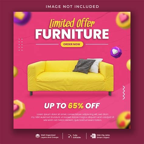 Premium PSD Furniture Sale Social Media Banner Template