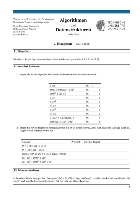 Uebung Technische Universit T Darmstadt Algorithmen Fachgebiet