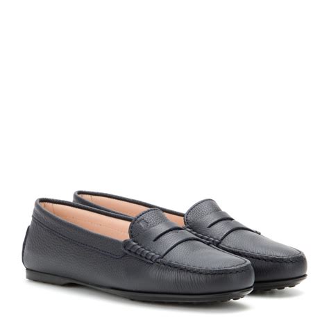 Lyst Tods Gomma Leather Loafers In Black