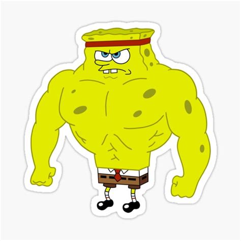 "Increasingly Buff Spongebob" Sticker for Sale by andrw | Redbubble