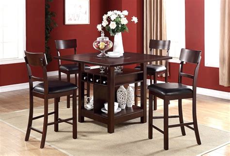 Top 20 Of Biggs 5 Piece Counter Height Solid Wood Dining Sets Set Of 5