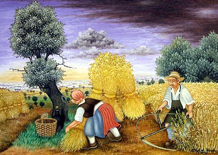 Wheat Harvest Painting at PaintingValley.com | Explore collection of ...