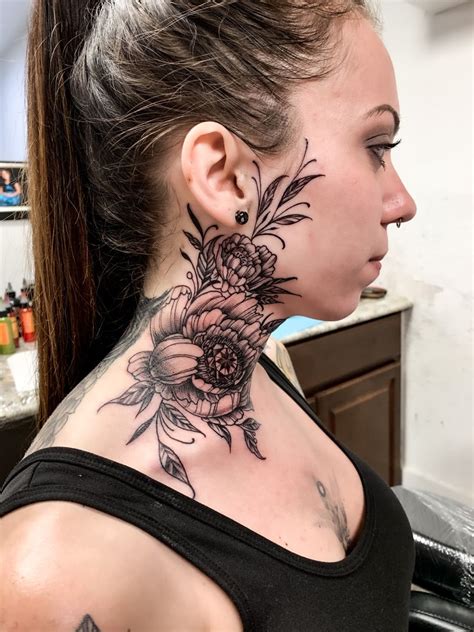 Female Neck Tattoo Designs